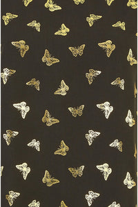 Yumi Black Foil Butterfly Print Top