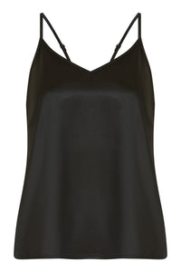 Yumi Black Satin Cami Top