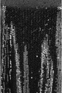 Yumi Black Sequin Tunic Dress with Balloon Sleeves for Festive Glamour