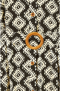 Yumi Black Viscose Midi Shirt Dress With Matching Belt