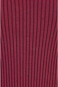 Yumi Burgundy Metallic Rib Knitted Vest Top