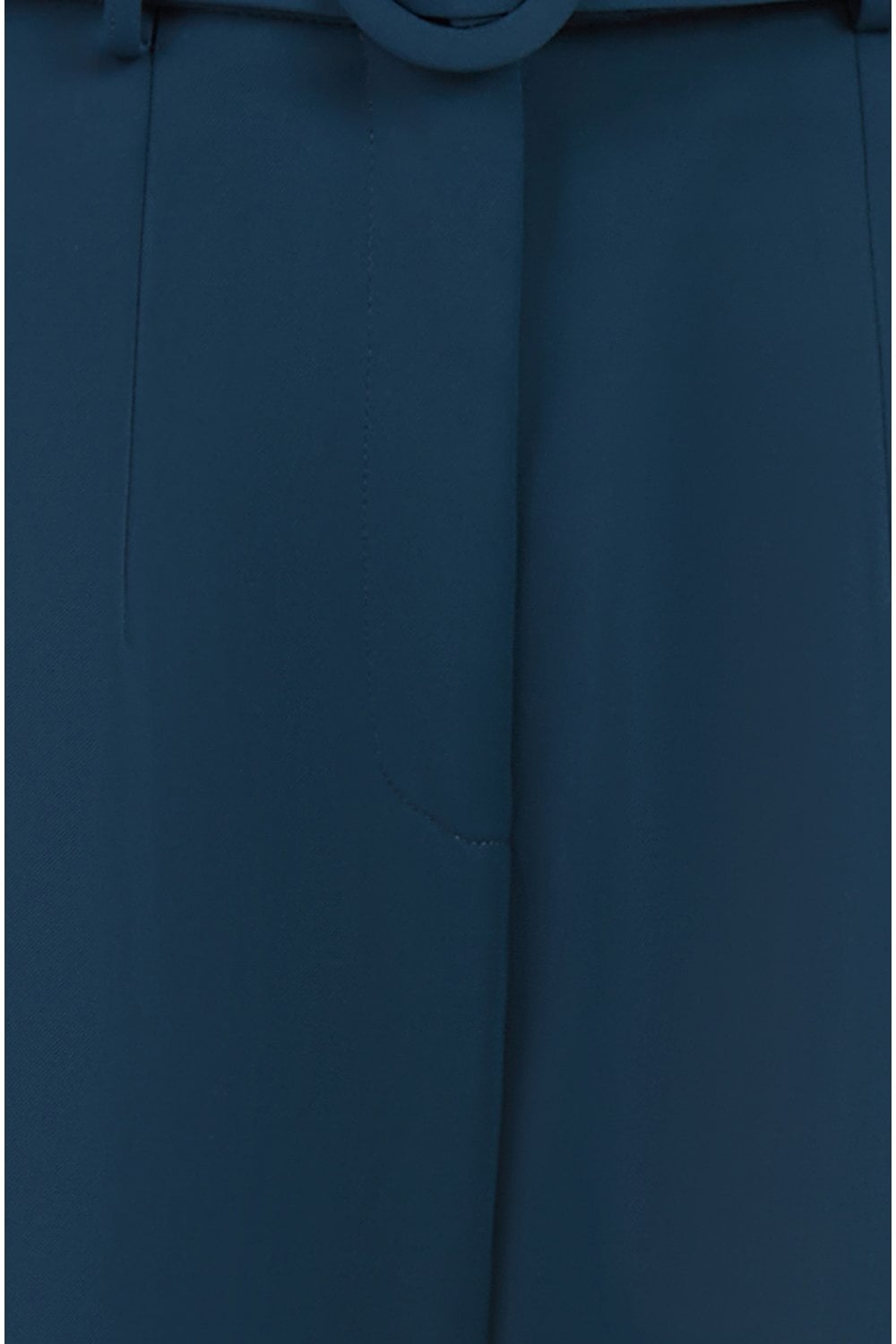 Yumi Navy Straight Leg Crepe Trousers With Belt
