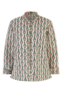 Yumi Pink Floral Print Reversible Cotton Quilted Jacket