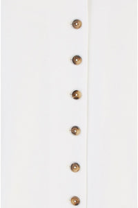 Yumi White Cotton Button Detail T-Shirt