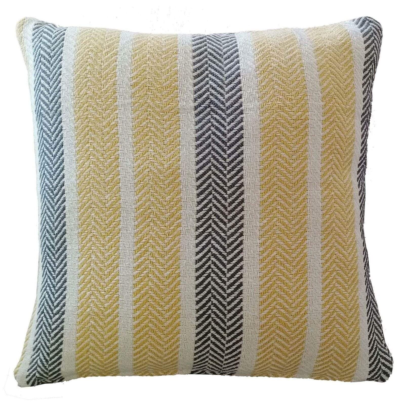 Zara Striped Indian Cotton Cushion Covers for Indoor Outdoor Decor Super Soft with Discreet Zipper in Grey Ochre Teal Blush Pink Various Sizes by OLIVIA ROCCO