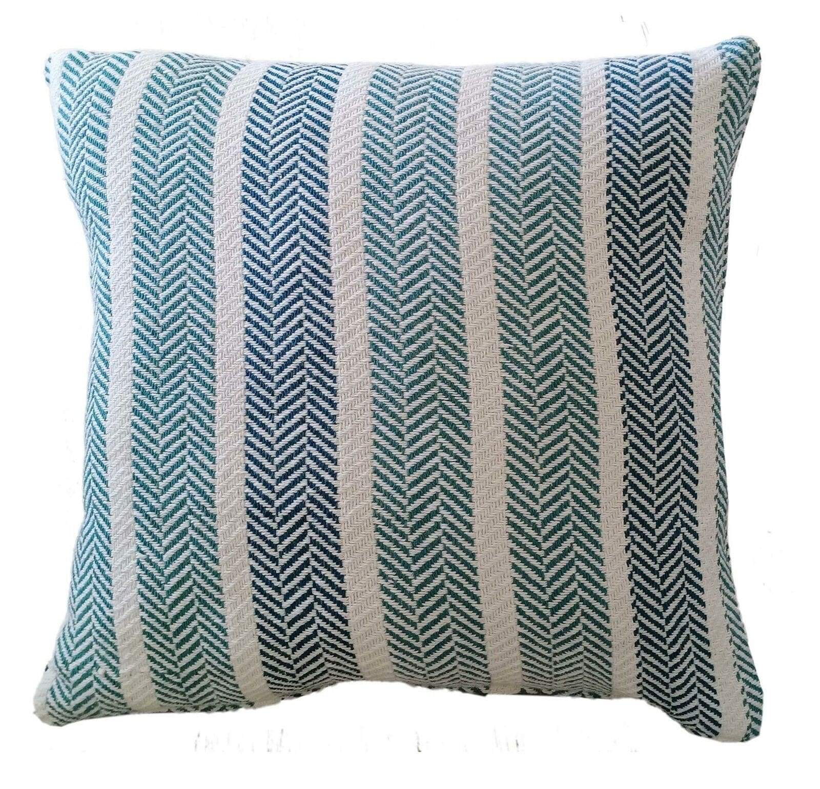 Zara Striped Indian Cotton Cushion Covers for Indoor Outdoor Decor Super Soft with Discreet Zipper in Grey Ochre Teal Blush Pink Various Sizes by OLIVIA ROCCO