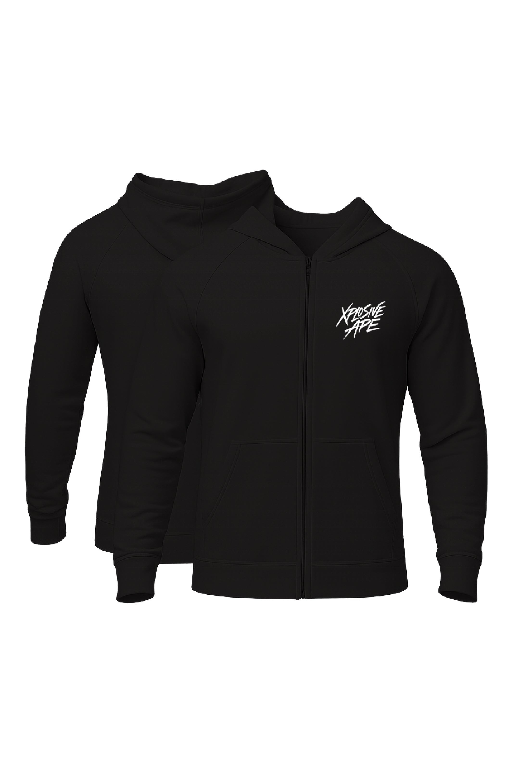 XAPE Classic Brush Script Zip Hoodie - Black