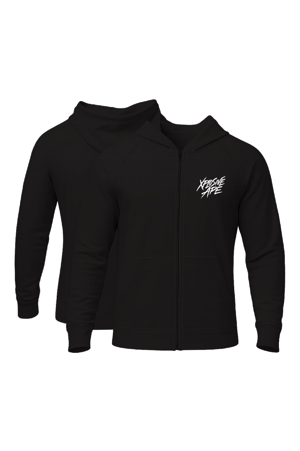 XAPE Classic Brush Script Zip Hoodie - Black