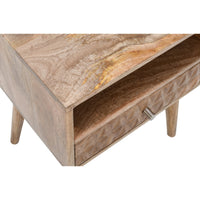 Marlow Light Mango Wood Bedside Table with 1 Drawer & Open Slot