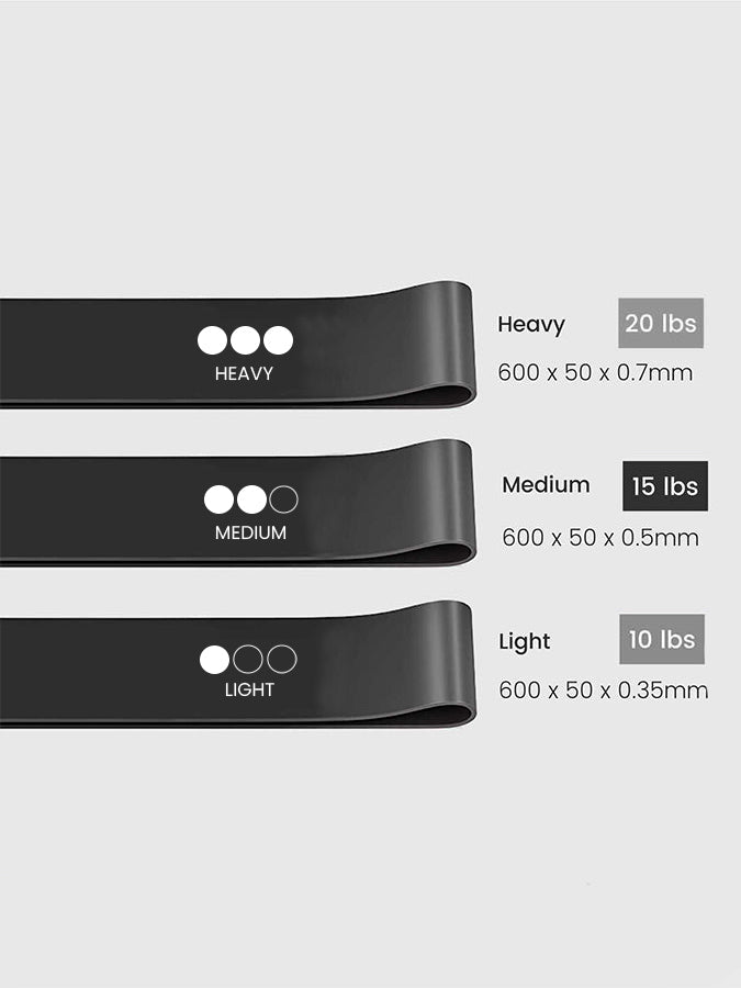 Yoga Studio Resistance Loop Bands - 3 Pack Inc Bag