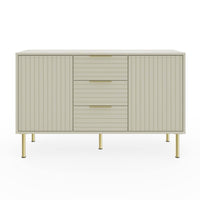 Nervata Large Sideboard White & Gold 2 Doors 4 Shelves 3 Drawers